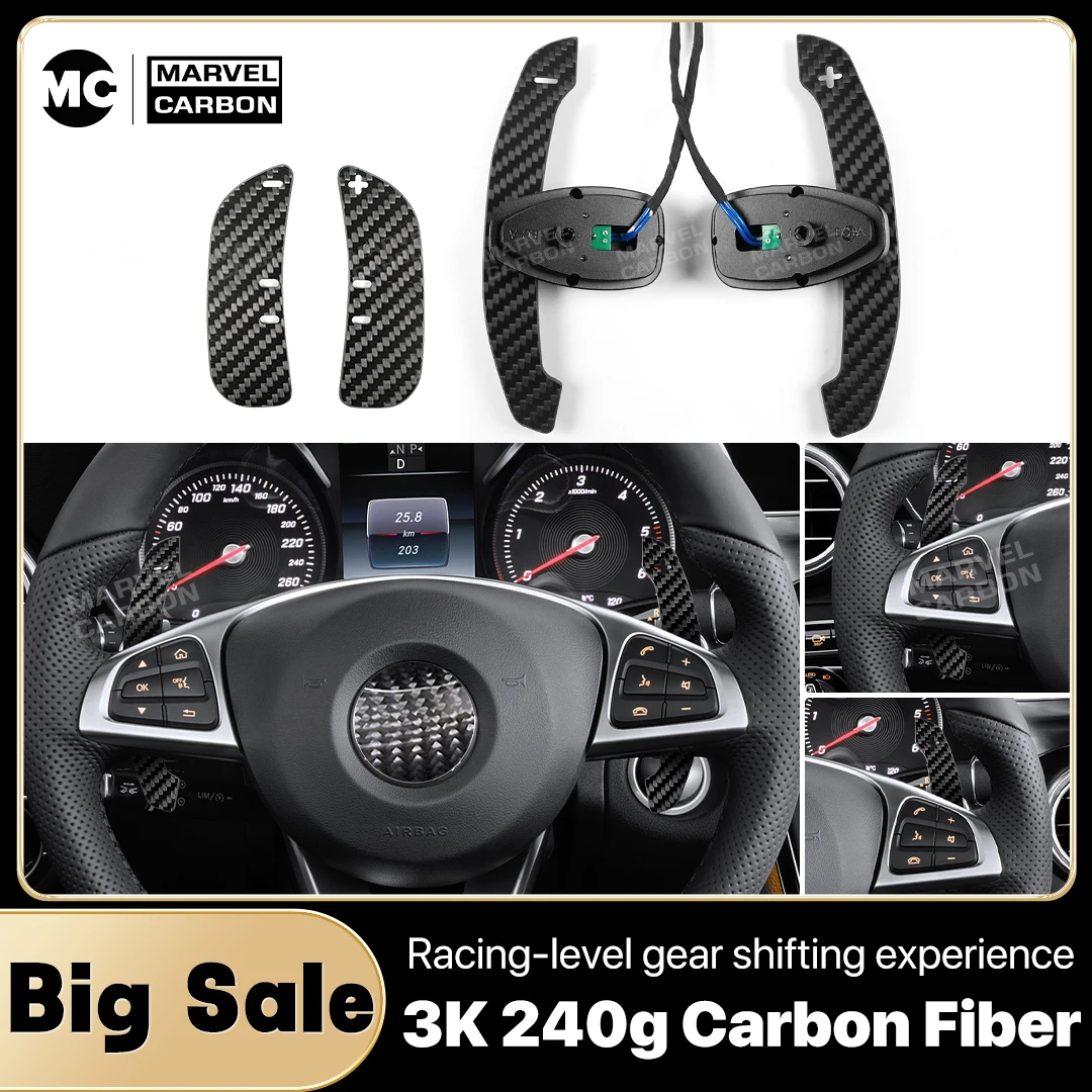 

Glossy Carbon Fiber Magnetic Paddle Shifters For Mercedes Benz GLE GLS GLA GLC class: 2016-2021 A B C Class: 2015-2021