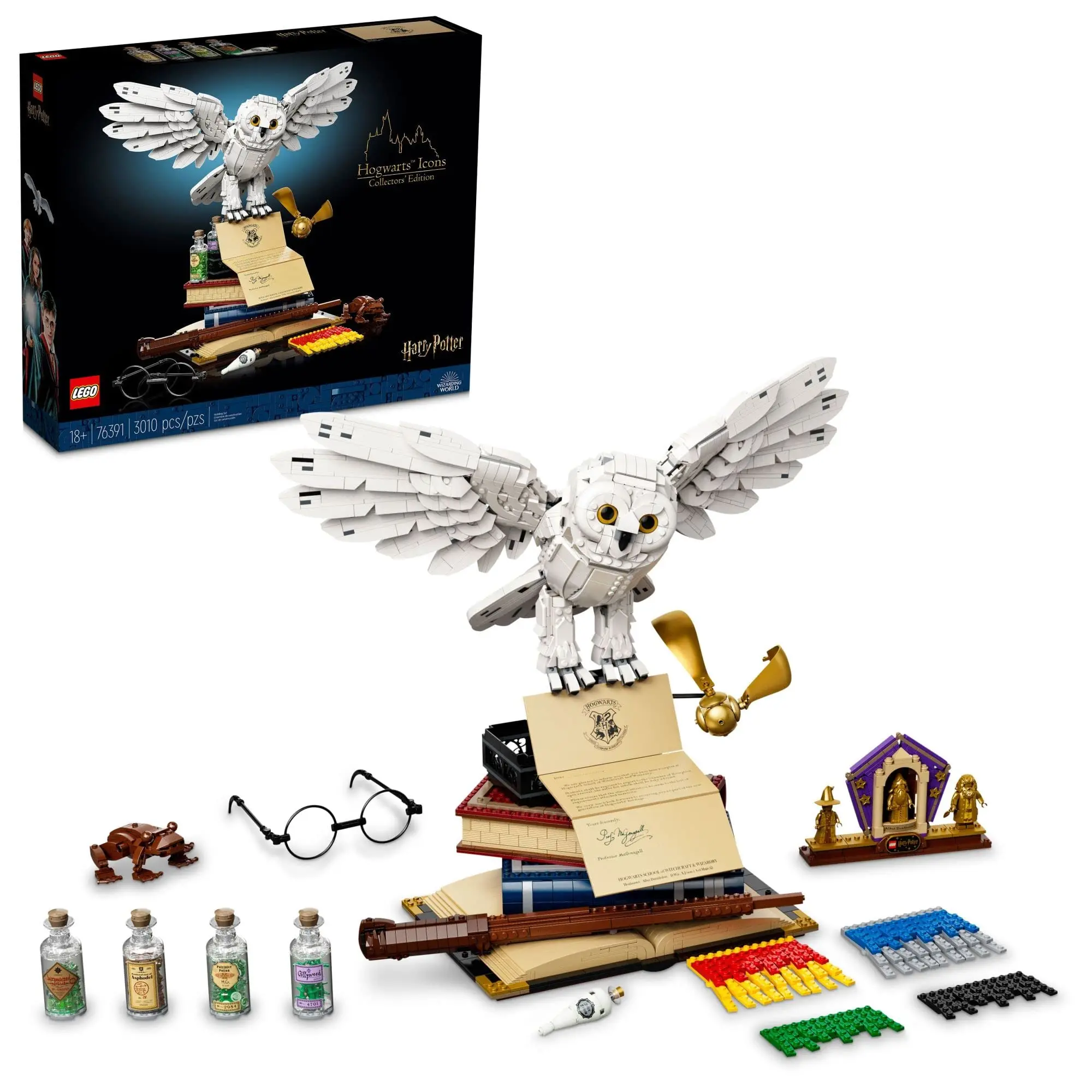 LEGO & Harry Potter Hogwarts Icons Collectors\' Edition 76391 Collectible 20th Anniversary Set for Adults Gift (3010 Pieces)