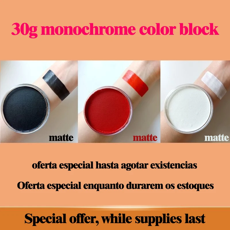 Promotional Offer 30g Professional Children's Face Paint Pigment Water Active Color Block Classic Color Black And White Red