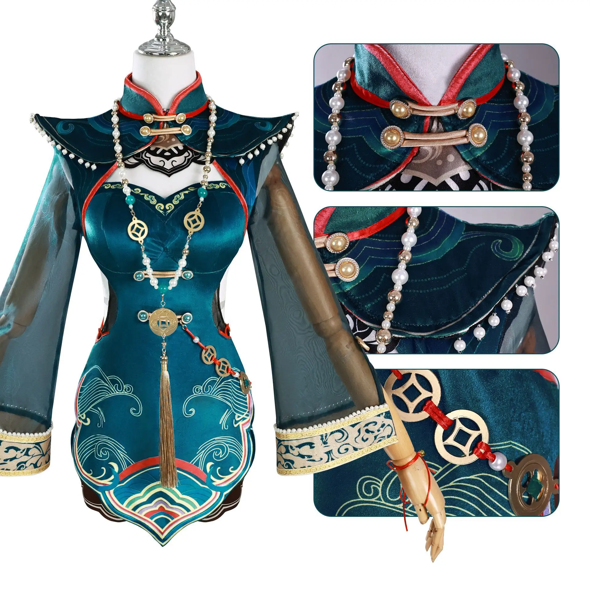 Naraka bladepoint tessa cosplay traje sexy chinês zumbi cheongsam outfit para festa de halloween roleplay vestido conjunto completo
