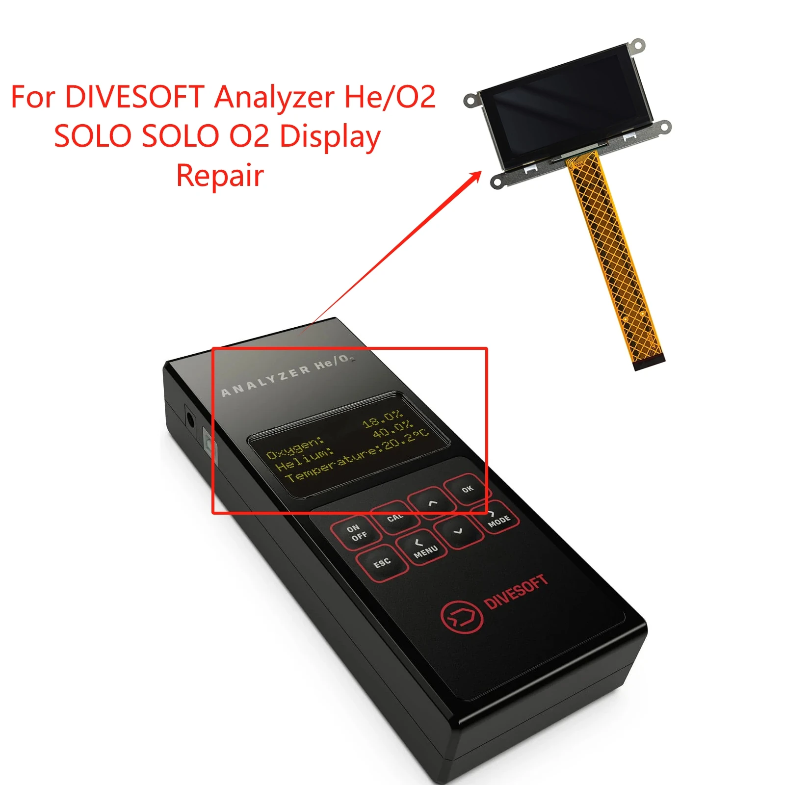 New Original Oled Display Screen for DIVESOFT Analyzer He/O2 Analyzer SOLO Analyzer SOLO O2 Repair