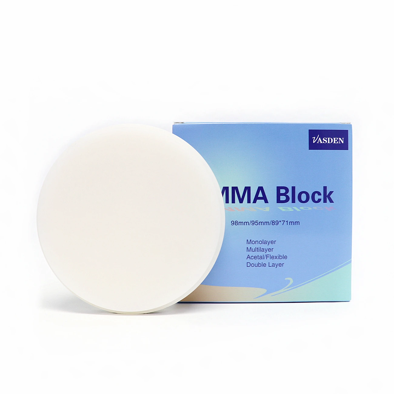 A3 A3.5 Colors Monolayer PMMA Disc A1 A2 98mm PMMA Disc Cad Cam Materials For Temporary Crown