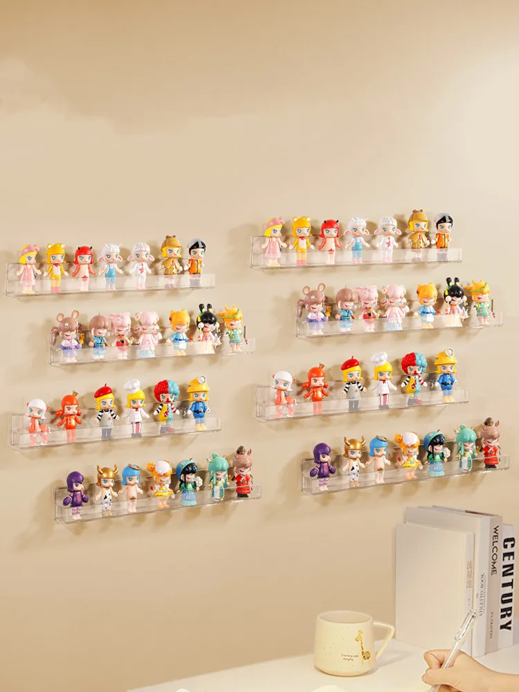 Wall Mounted Figures Blind Box Storage Display Stand Container for Popmart Transparent Acrylic Storage Toy Doll Cabinet Upgrade