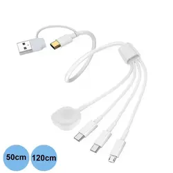 For iWatch & Phone Multi Charging Cable for iPhone 15 14 Type C/Android Wireless Charging for Apple Watch Ultra SE/9/8/7/6/5/4