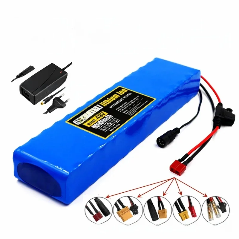 Batterie lithium-ion 13S2P 18650, grande capacité, aste, avec chargeur 54.6V, 10Ah, 48V