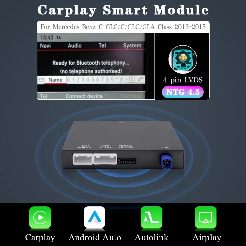 Draadloze CarPlay Android Auto Decoder Voor Mercedes Benz GLK W207 W212 W204 SLS W218 NTG 4.0 NTG4.5 NTG5.0 BT AUX GPS Auto Module