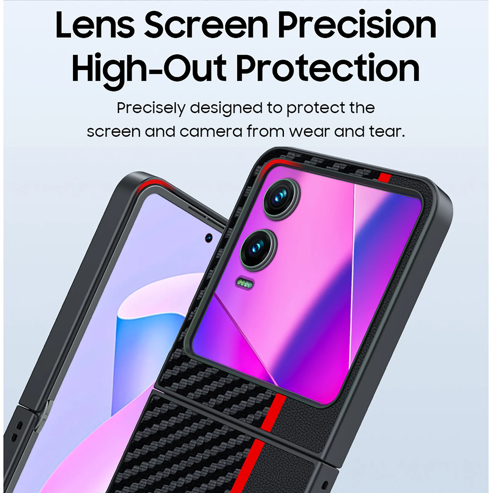 لـ Tecno Infinix Zero Flip حافظة هاتف فاخرة قابلة للطي من ألياف الكربون حافظة جلدية رفيعة مضادة للكسر حافظة واقية
