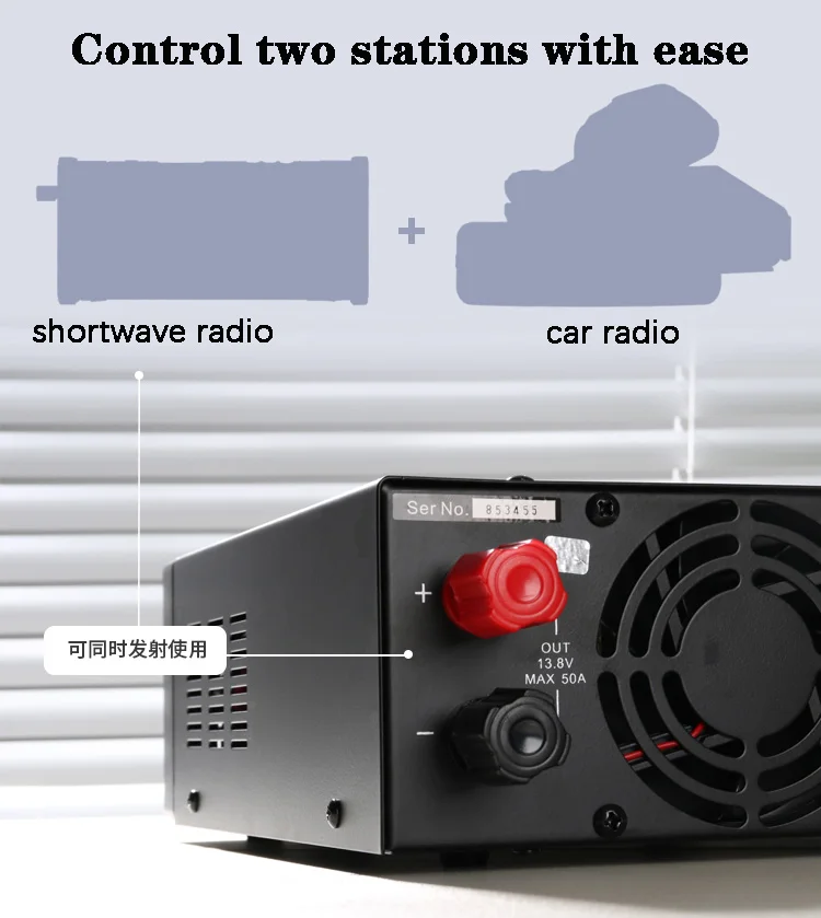 Imagem -03 - Refinamento 4th Geração Ps50swiv Base do Veículo de Ondas Curtas Rádio dc Comunicação Comutação Fonte de Alimentação 13.8v 50a