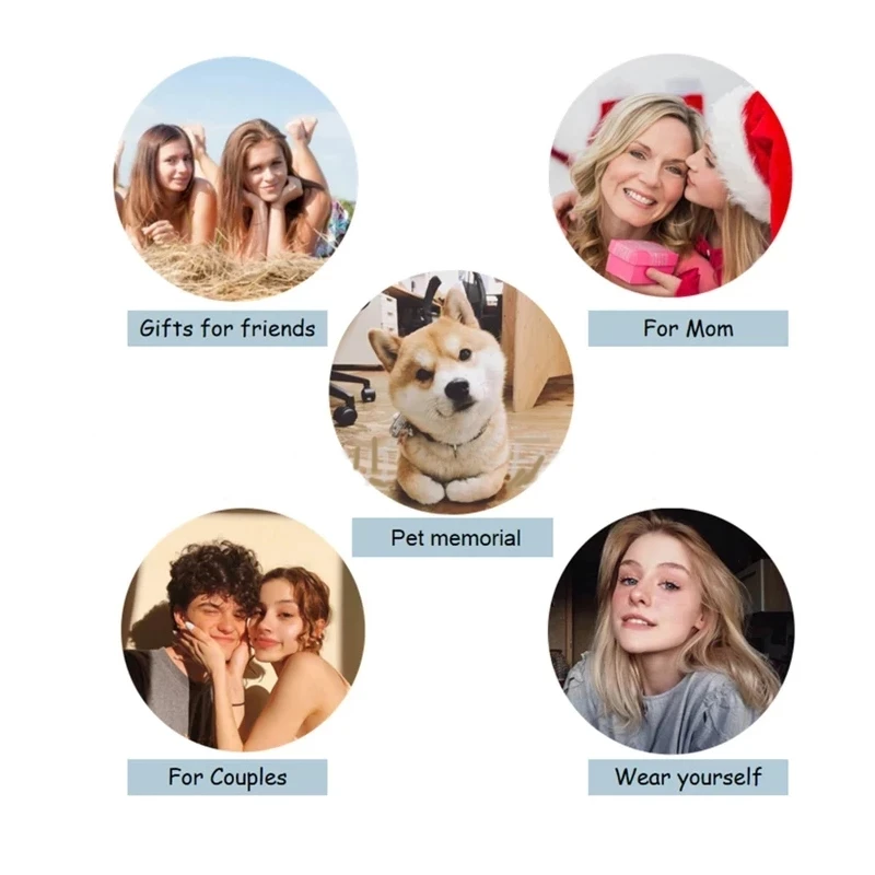 Dascusto Personalisierte Foto-Halskette, Geweih-Anhänger, Versprechens-Halsketten, personalisierte Projektions-Halskette für Frauen, Geschenk, Jahrestag – Detail 8