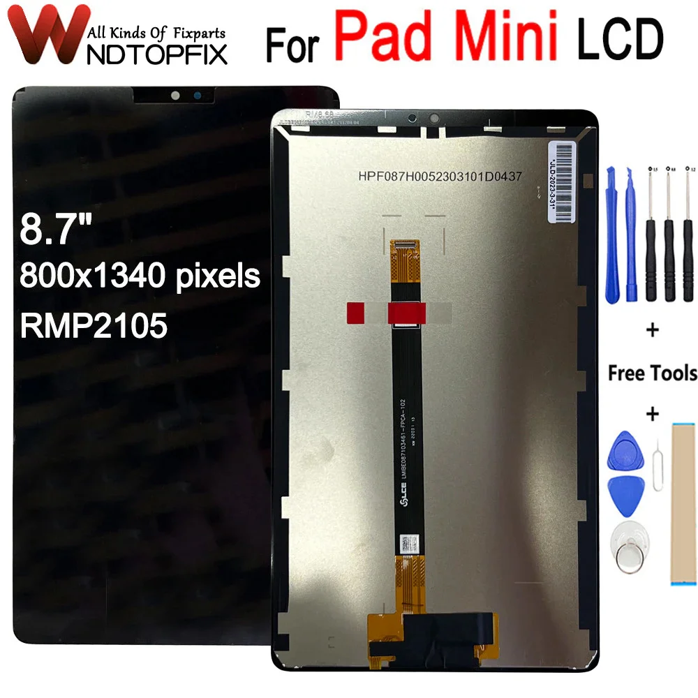 

8.7" For Realme Pad Mini RMP2105 RMP2106 LCD Display Screen Touch Panel Digitizer Assembly Glass Sensor For Realme Pad Mini LCD