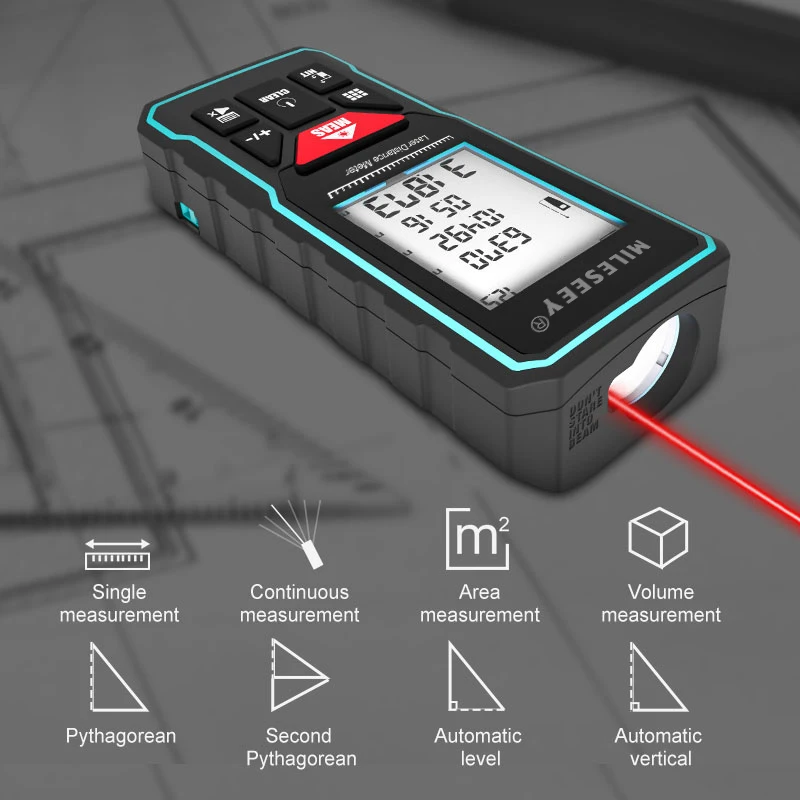 Mileseey X6 Rechargeable Laser Distance Meter, Rangefinder Trena Tape Range Finder Build Measure Device Tool for Construction