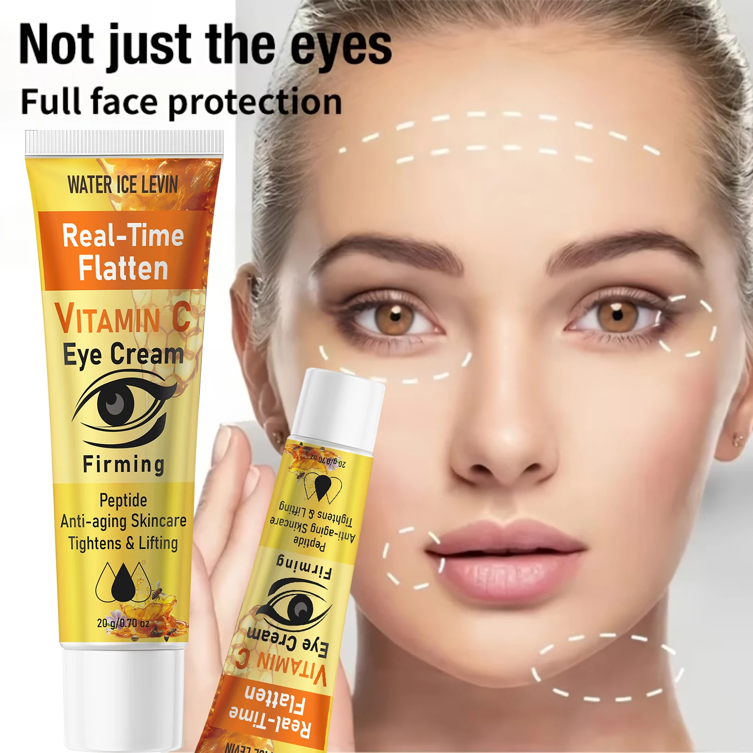 Water Ice Levin VC Bee Venom Peptide Firming Eye Cream 20g Hydrating Lift Smooth Fine Lines Anti-Aging Under Eye Skin Care