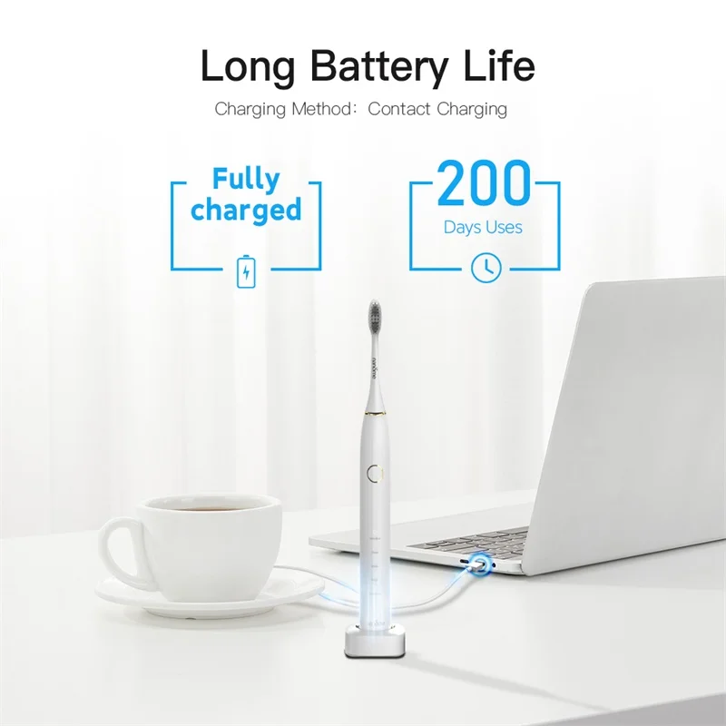 Nandme NX8000 Smart Sonic Electric Toothbrush IPX7 Waterproof Micro Vibration Deep Cleaning Whitener Without Hurting Teeth