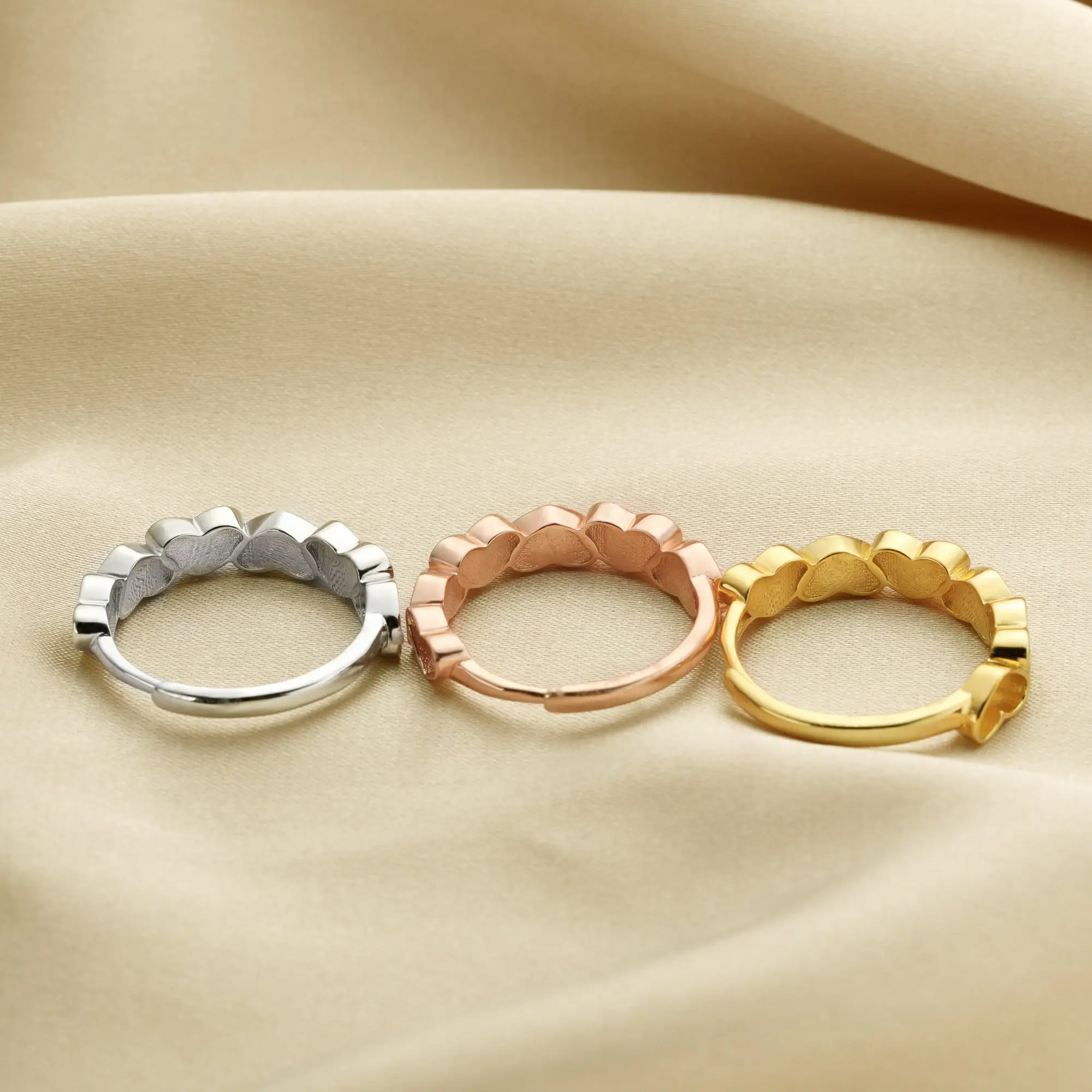 6MM Keepsake Mother Milk Resin Heart Ring Settings Stackable 6 Stones Solid 925 Sterling Silver Rose Gold Plated DIY 1294391