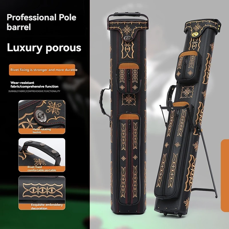 Billiard Cue Case, 6-Slot 2×4 & 8-Slot 3×5 PU Cue Storage, Wear-Resistant Scratch-Proof Large Capacity, Ideal for Billiards Enthusiasts, Great Gift for New Year Christmas Valentine's Day, PU Leather, 6-Hole