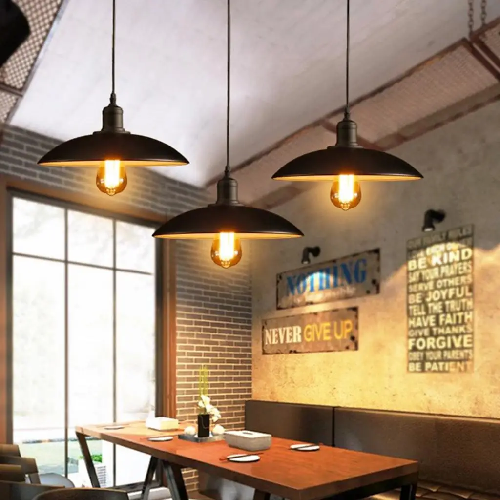 

Vintage Pendant Light Loft Retro Iron Dome Shape Lights Industrial Hanging Lamp For Cafe Bar Home Restaurant Decor Lampshade