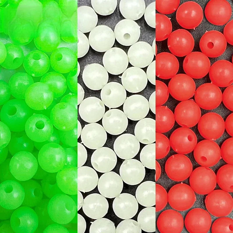 1000 sztuk/worek Space Bean akcesoria wędkarskie koraliki do żyłki twarde/miękkie okrągłe koraliki świecące na słonowodne sum przynęty narzędzia połowowe — zdjęcie 2