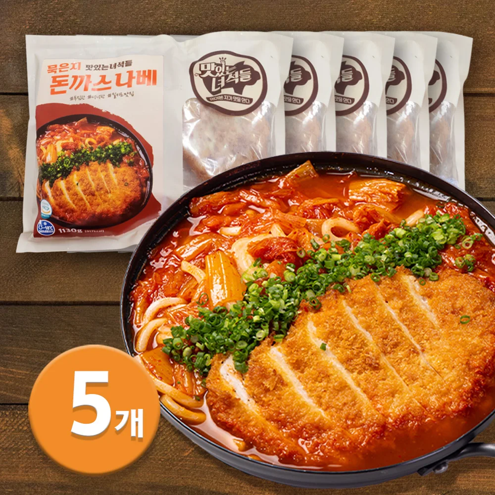 맛있는녀석들 묵은지 돈까스우동 나베 1130g x 5