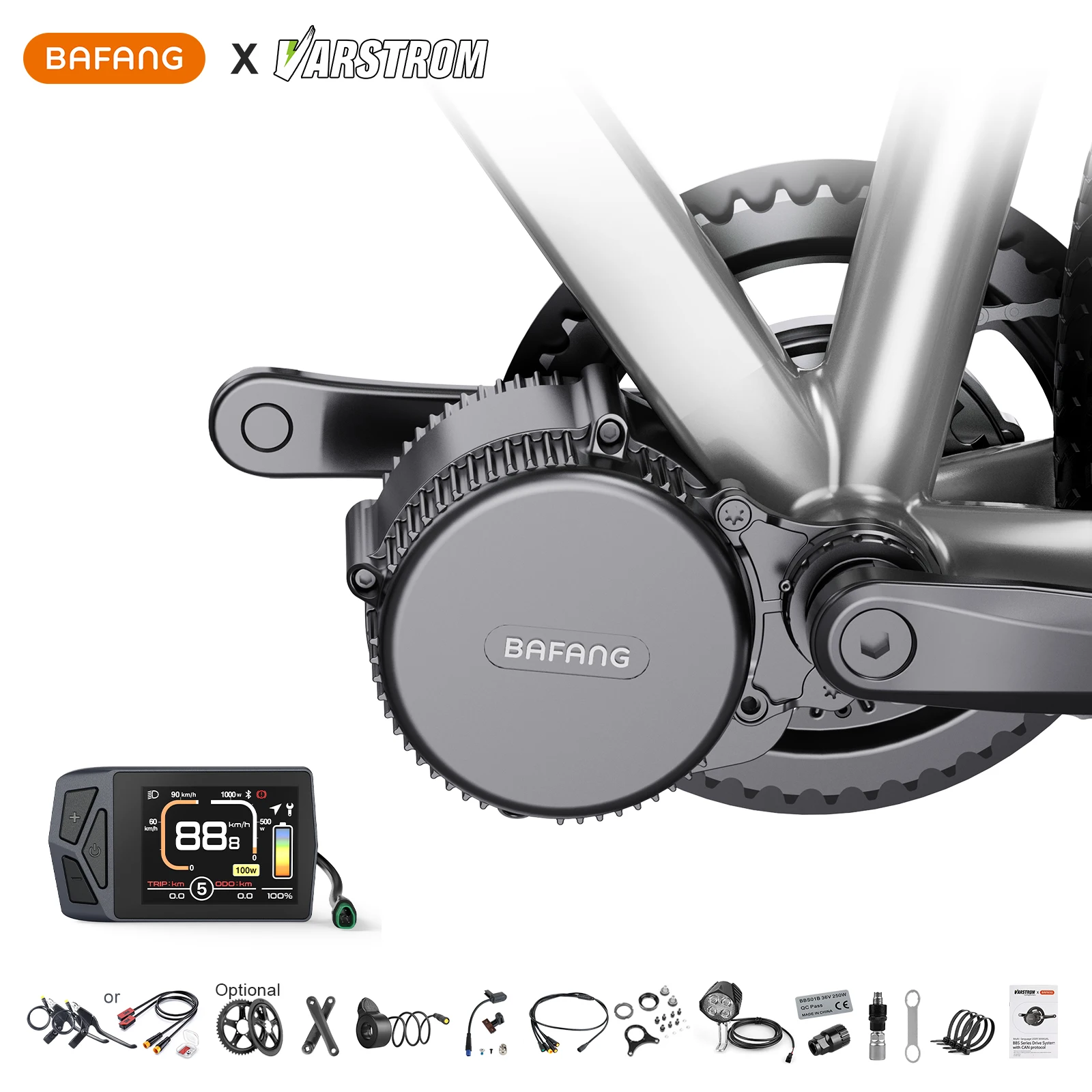 Bafang 48V 750W Motor BBS02B BBS02 Mid Drive Motor kit 8Fun M315 G340 Motor Central Potente para eBike Kits de Conversión de Bicicleta Eléctrica con Sistema CAN BUS Mejorado y Bicicleta EMTB Platos