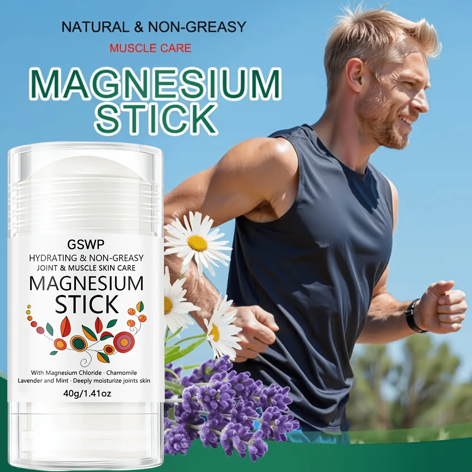 GSWP Magnesium Joint & Skin Care Stick: a soothing, moisturising&nourishing body care stick for muscles& joints.40g/80g