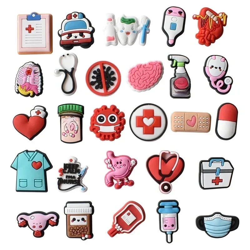 Breloques de chaussures pour Crocs, accessoires d'orgue, soins médicaux, décorations de chaussures, épingles, jeans, sabots pour femmes, clips