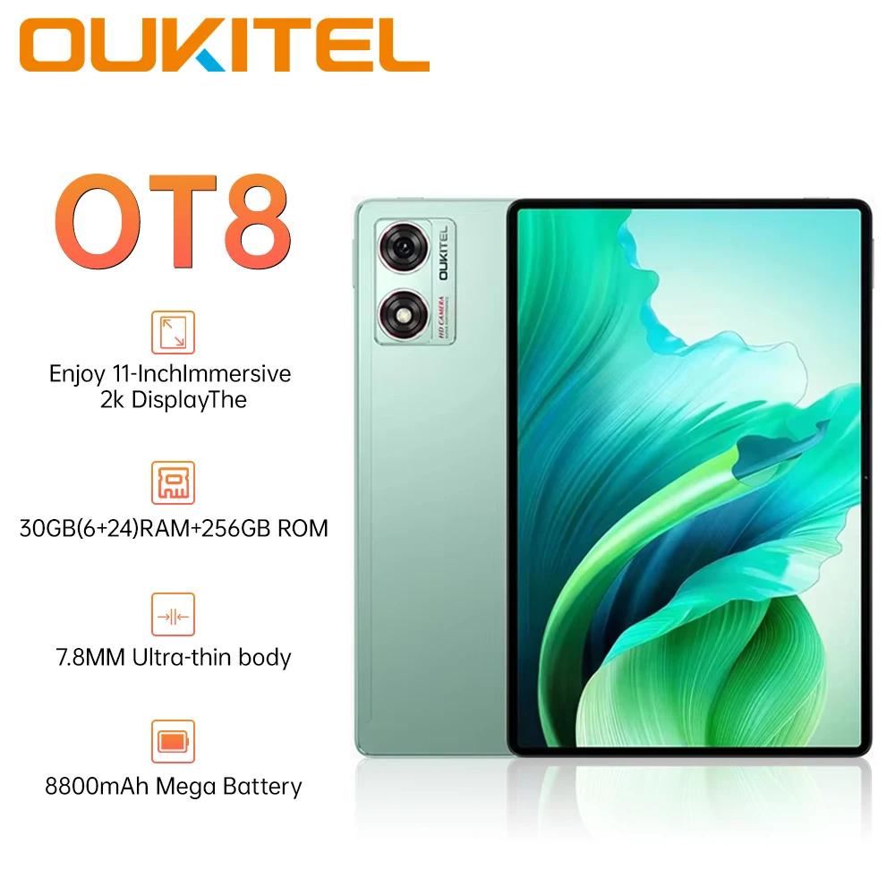 Oukitel OT8 Smartphone Tablet 111-lnch Immersive 2k Display 30GB(6 + 24)RAM + 256BG ROM 8800mAh GPS Dual SIM 4G Tablets Android