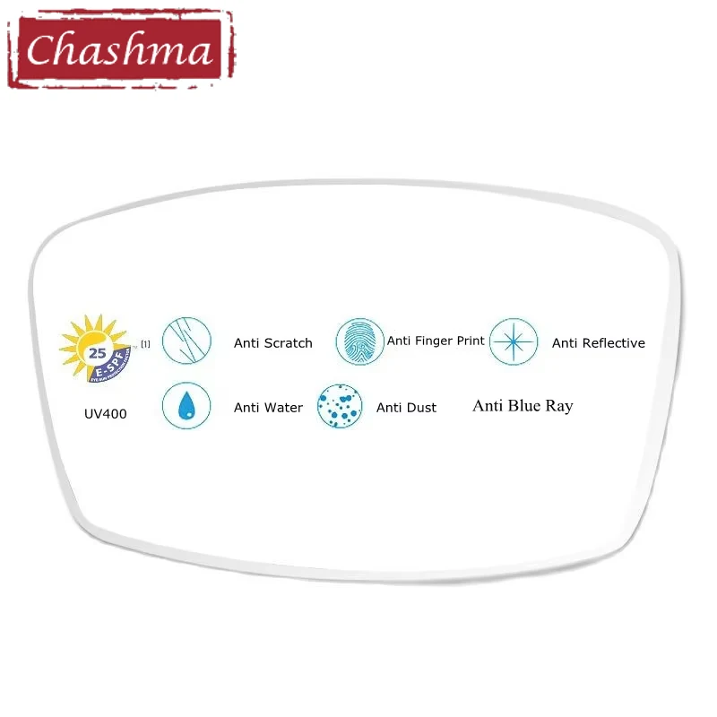 Chashma 1.56 Index Clear Color Radiation Lens Anti Blue Ray Optical Recipe Tint Eye Lenses Prescription Blue Light Resistance