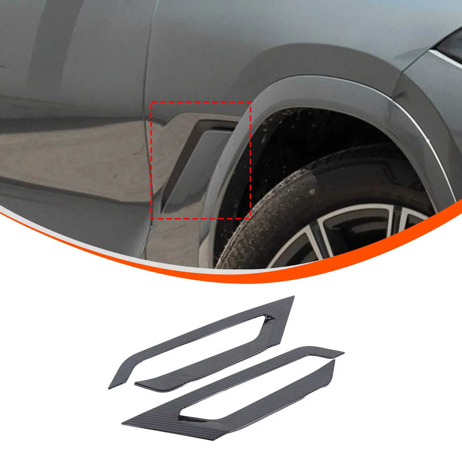 2PCS ABS Carbon Style Car Side Air Fender Trim For BMW X6 G06 2022-2025 Air Fender Decorative Cover Accessories