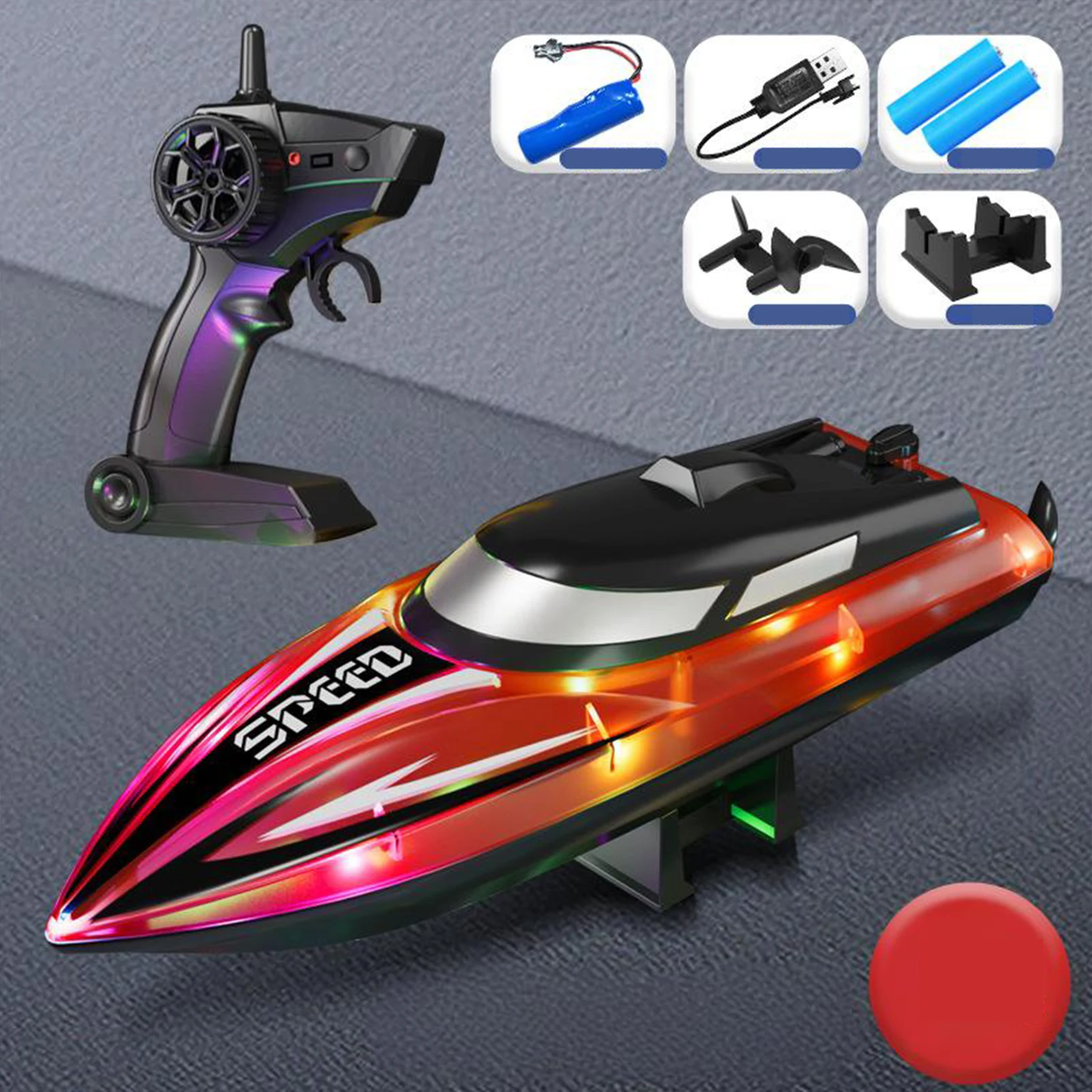 

Speed RC Race Boat Hull Lighted Decorative Funny Toys for Park Birthday Racing Park Boat Water Run Fast RC Boat Gift