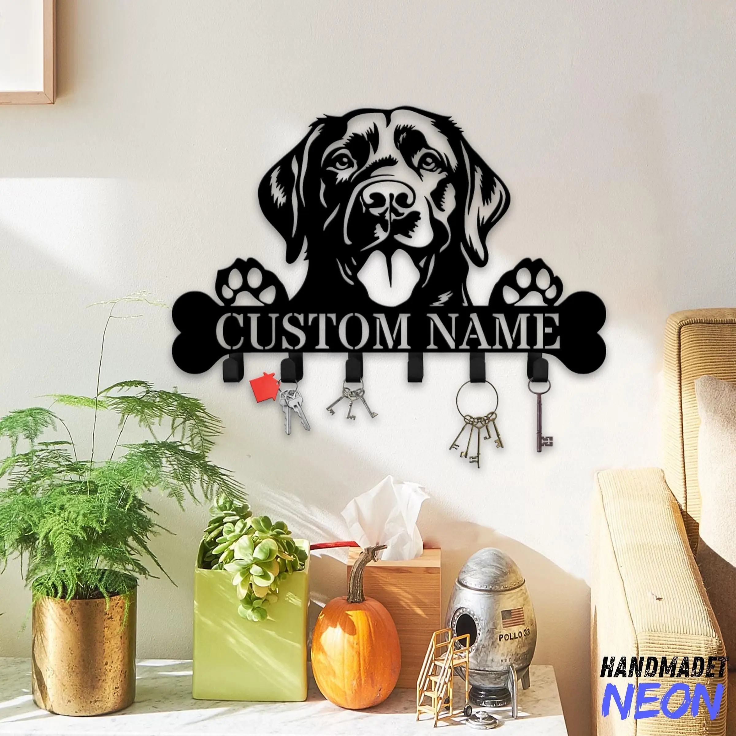 Custom Labrador Retriever Dog Key Holder Wall Hanger, Dog Metal Wall Hooks, Key Holder, Coat Rack, Hook Rack, Clothes Hook - view 4