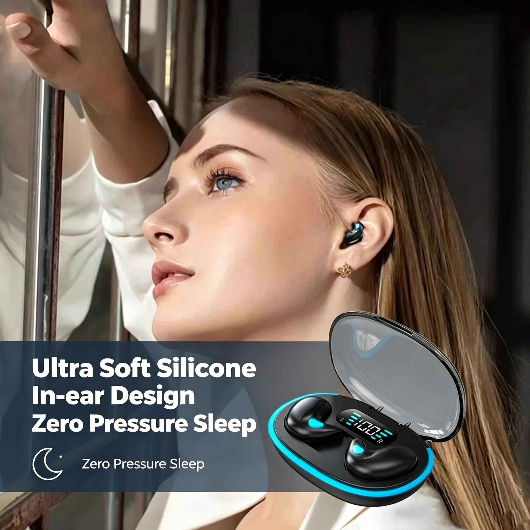 Best Sellers Ultra Soft In-Ear Sleep Bluetooth Earbuds Noise Isolating Mini Hidden Headphones Lightweight Comfortable All Night