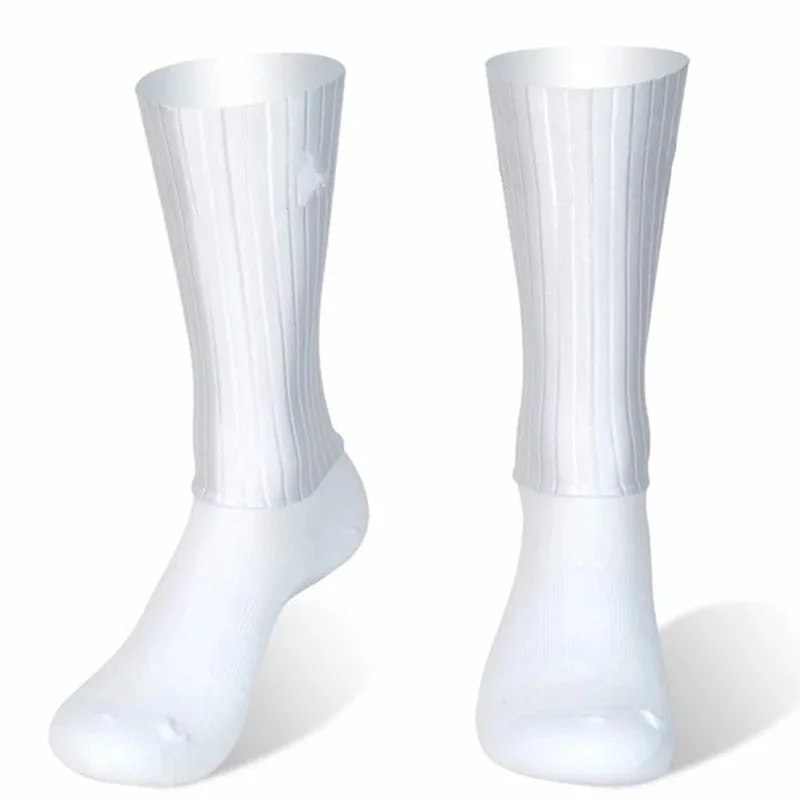 AliExpress NONE Silicone Socks Slip Whiteline Anti 2024 Aero Summer Cycling Socks Men Bicycle Sport Running Bike Socks Calcetines Ciclismo