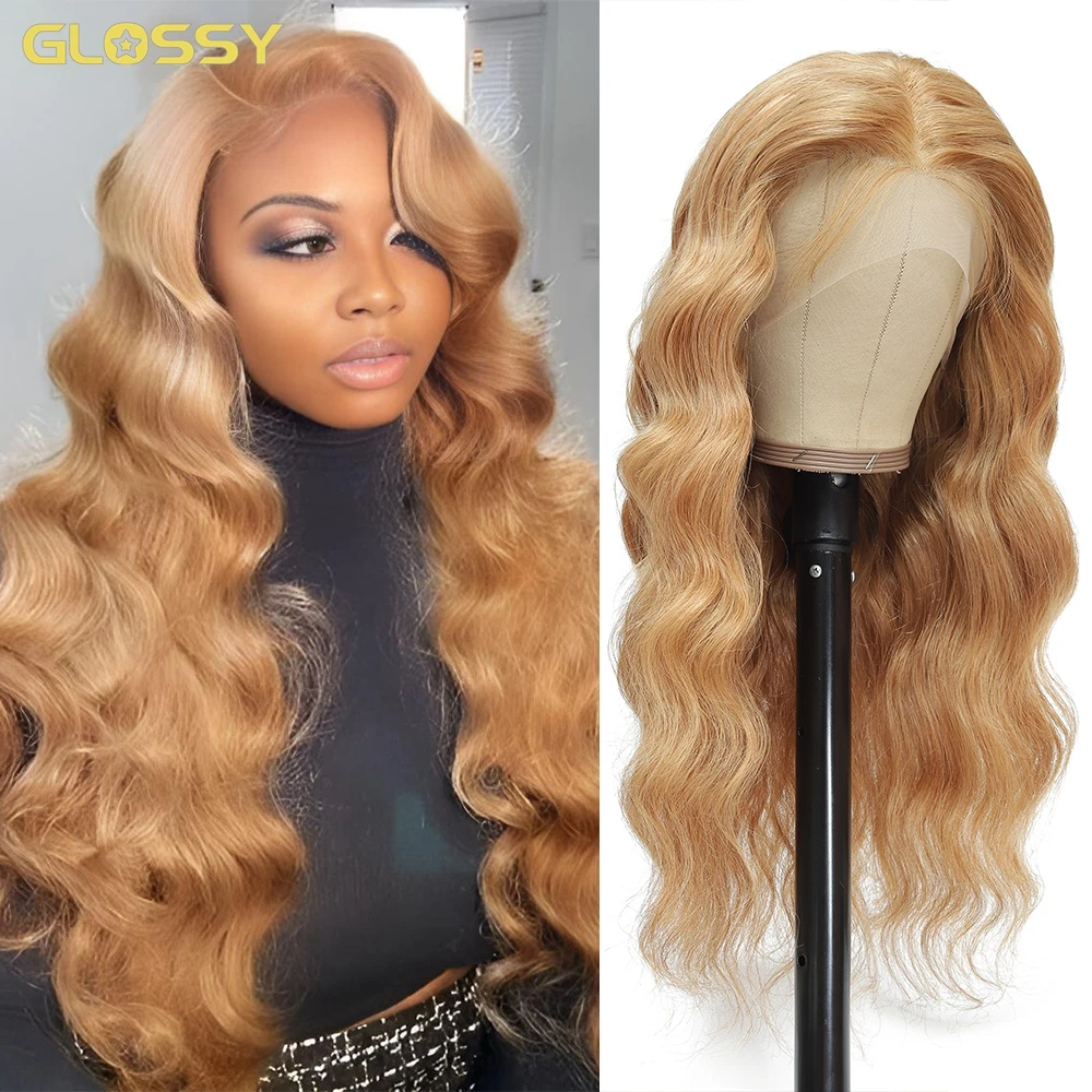 Mel Loiro Corpo Onda Peruca, Transparente Lace Frontal Peruca, Glueless Cabelo Humano Brasileiro, Loira Lace Front Perucas, à venda, 13x6 HD, 30"