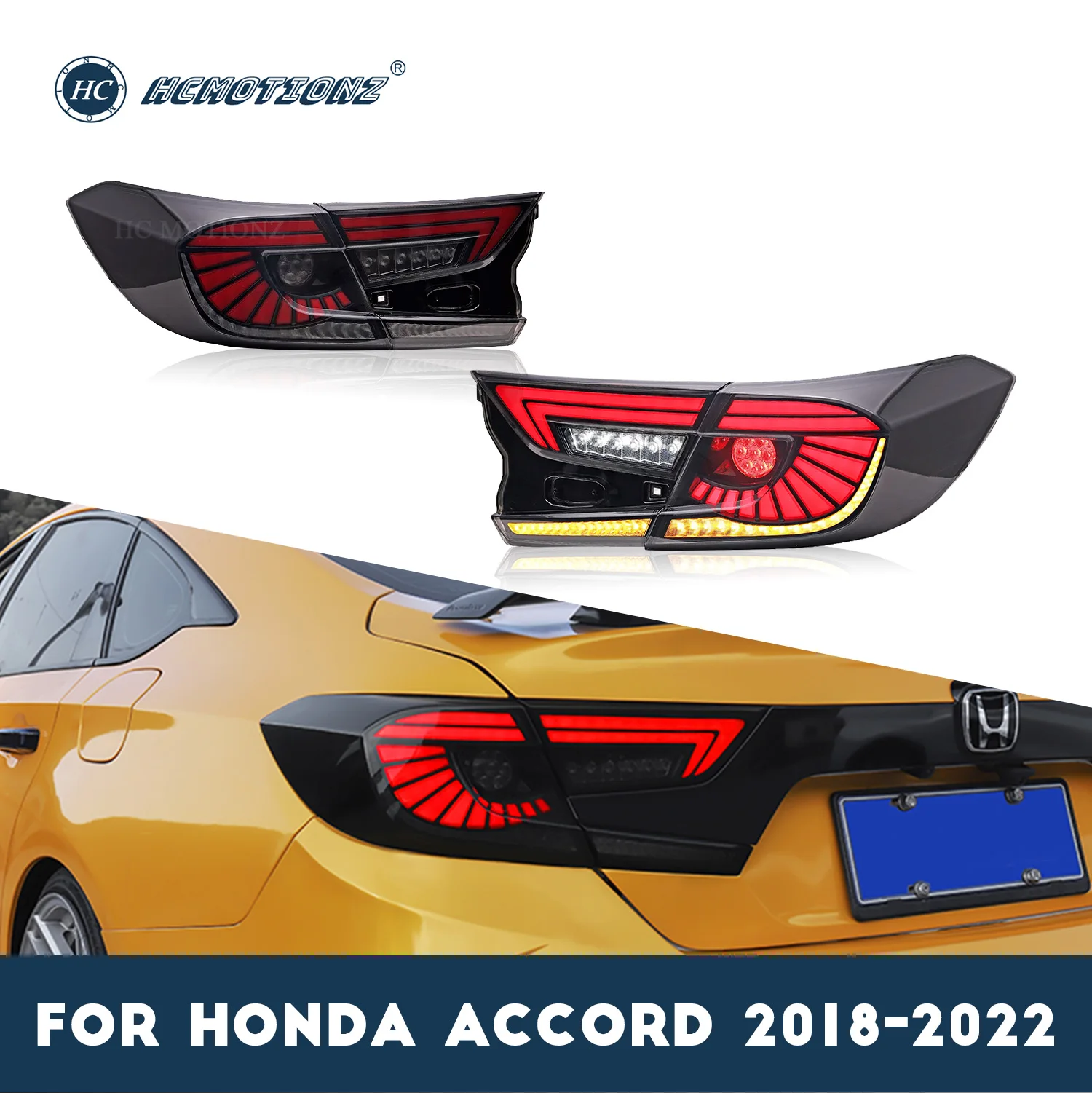 

Задние фары HCMOTIONZ для Honda Accord 2018 2019 2020 2021 2022, задние фары в сборе для стайлинга автомобиля, аксессуары для задних фар