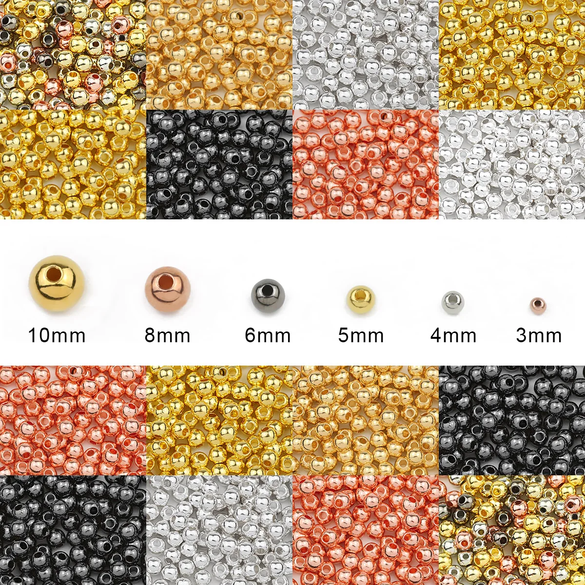 3 ~ 10mm Gemischte Farbe CCB Poliert Runde Kugeln Kunststoff Spacer Lose Perlen Für Schmuck Machen Armbänder DIY Halskette zubehör