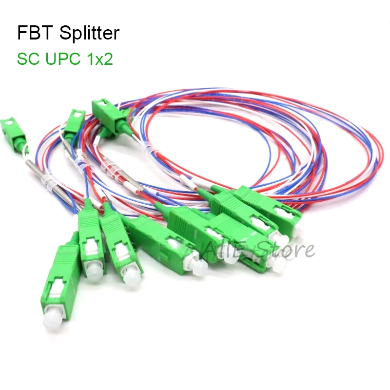 Fiber optic splitter 1X2 SC APC connector, 6pcs, 0.9mm, 10, 90, 20, 80, 30/70, 5/95, optical PLC splitter