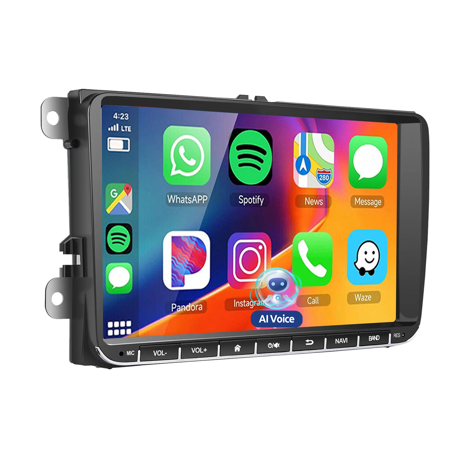 ESSGOO 9 Zoll 64G Android 15 Autoradio für SEAT SKODA VW Golf 5 6 Plus Tiguan Touran Polo Caddy EOS 6R Passat Jetta Rabbit T5 Sharan mit kabellosem Carplay, Android Auto, GPS-Navigation, FM,