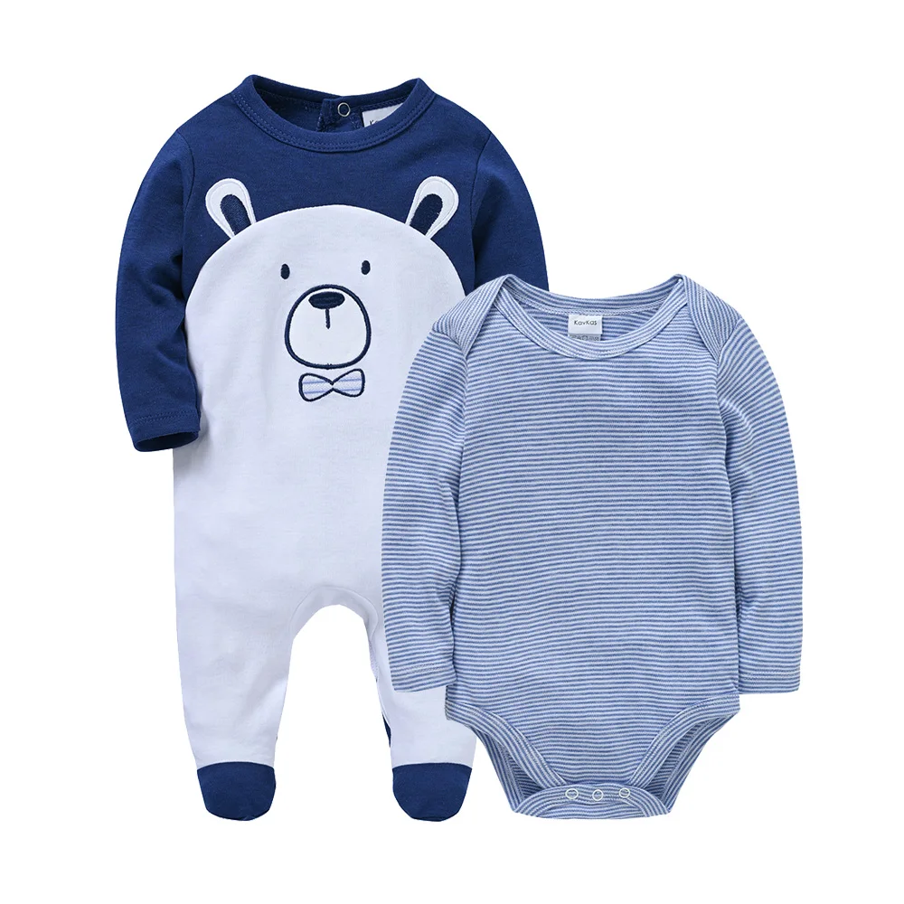 2PCS Baby Clothes Set Boys Cotton Romper Babies Girls Jumpsuit Clothing Long Sleeve Playsuit Outfit For Newborn 0-12 Month
