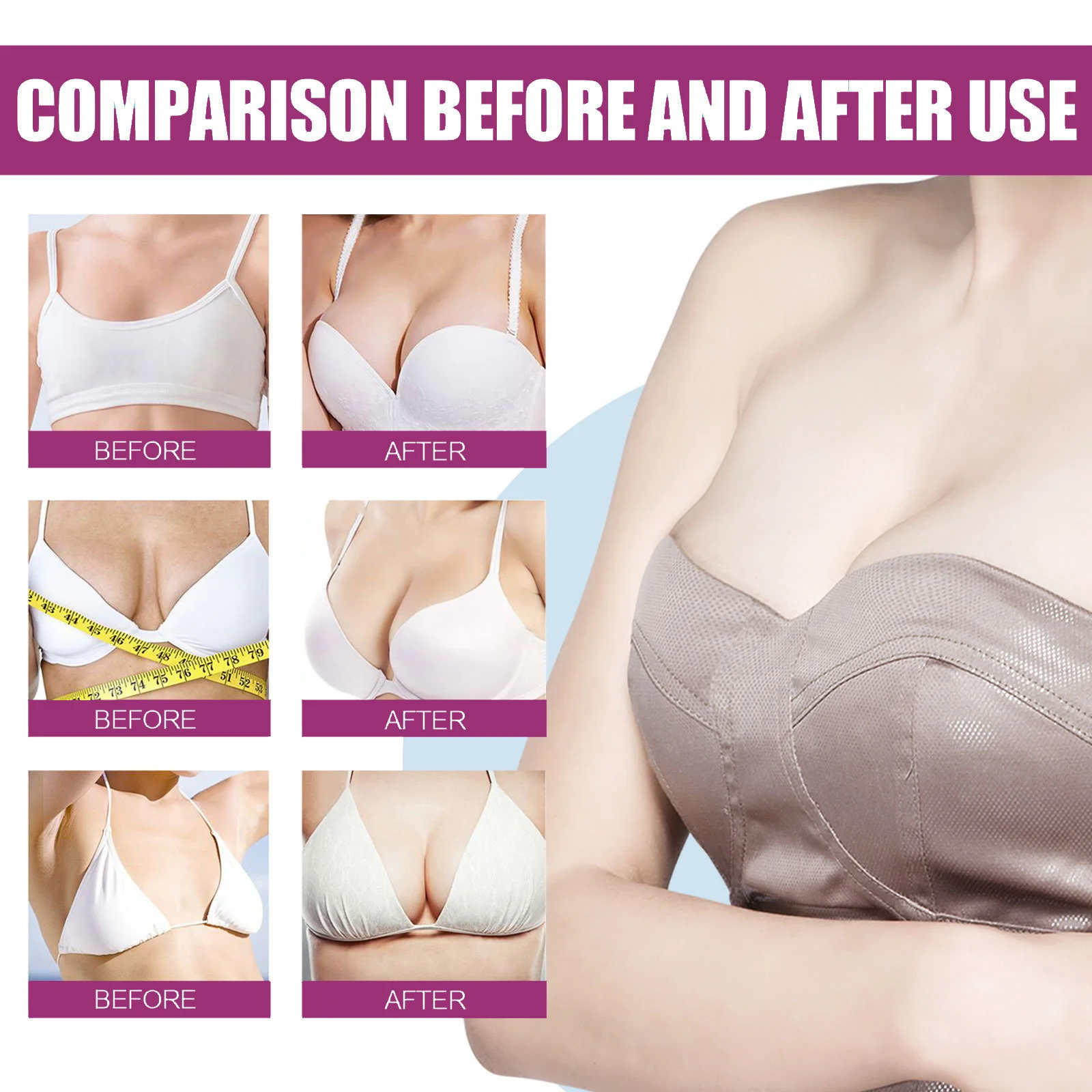 Breast Growth Roll On Anti Sagging Improve Flat Chest Lift Firm Enhance Boobs Plump Up Skin Moisturizing Bust Augmentation Cream