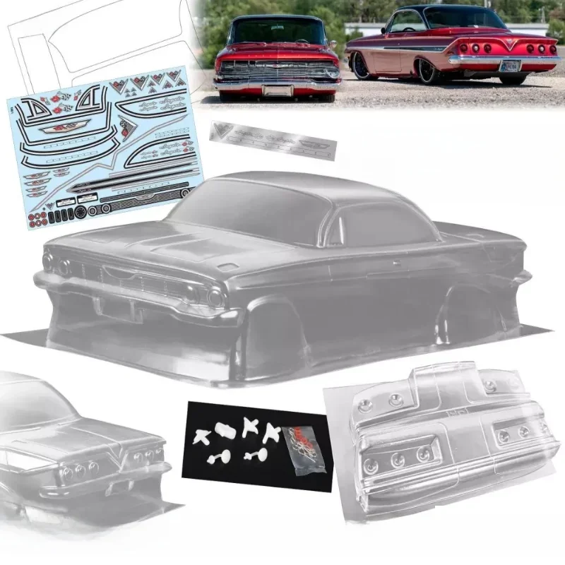 1/10 Pc Rc Shell Lichaam 1961 Lmpala 200Mm Breedte Classic Pony Auto Transparante Shell Body Lampenkap Voor 3Raicng mst Yokomo Hpi Hsp - afbeelding 2