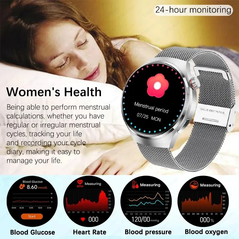 For Huawei Xiaomi NFC Smart Watch Women Watch 4 Pro AMOLED HD Screen Heart Rate Bluetooth Call IP68 Waterproof SmartWatch 2024