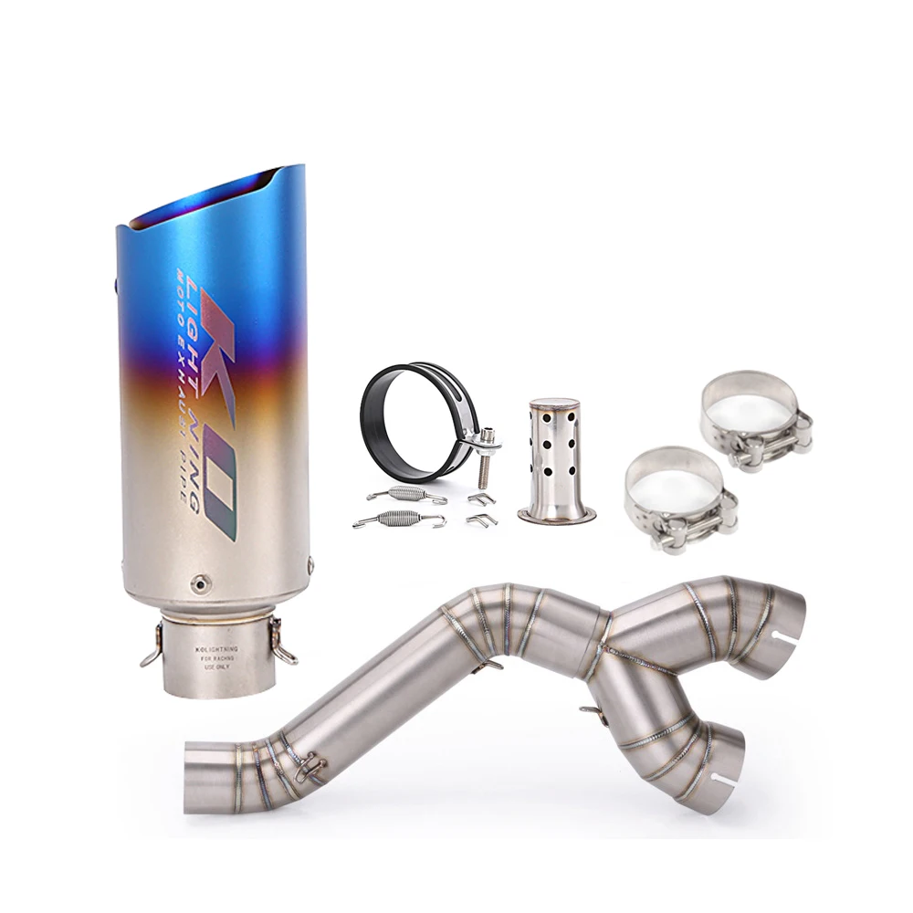 Motorcycle Full Exhaust Systems Middle Link Pipe Escape Moto Muffler DB Killer For BMW S1000RR 2010-2014 S1000R 2010-2016
