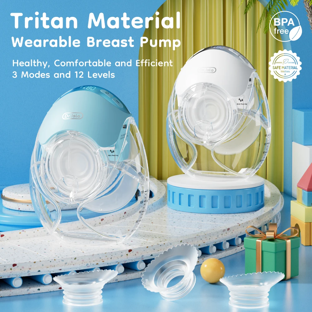 MAMIJOY 2 uds extractor de leche eléctrico portátil ultrafino ultraligero de poco ruido 3 modos 12 niveles de succión con brida de 18/21/24mm EB51