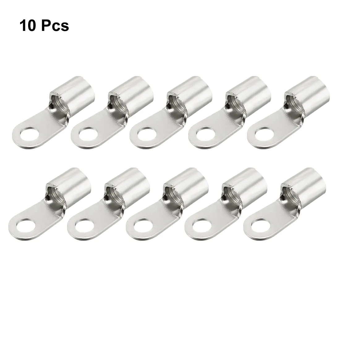 

5/10/20Pcs Copper Wire Lugs 7/8/9/10AWG Bolt Hole Battery Cable Ends Eyelets Crimp Tubular Ring Terminals Connectors Silver Tone