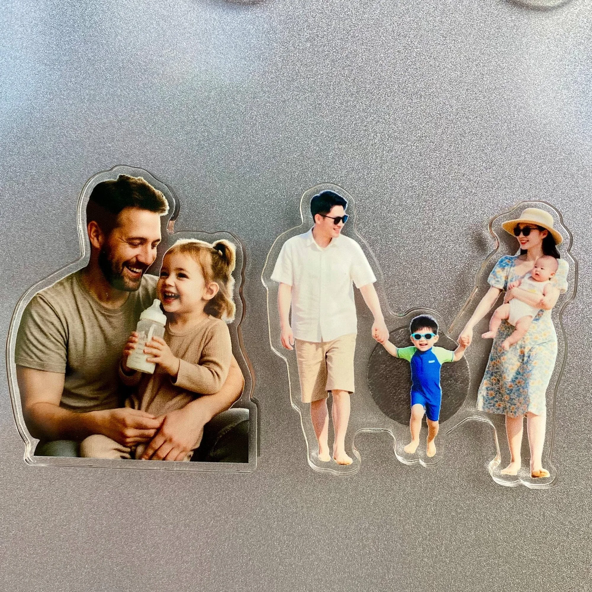Family Photo Fridge Magnets, Custom Photo Freezer stickers, cute kids Face Prints, Family Vacation Photo Gifts