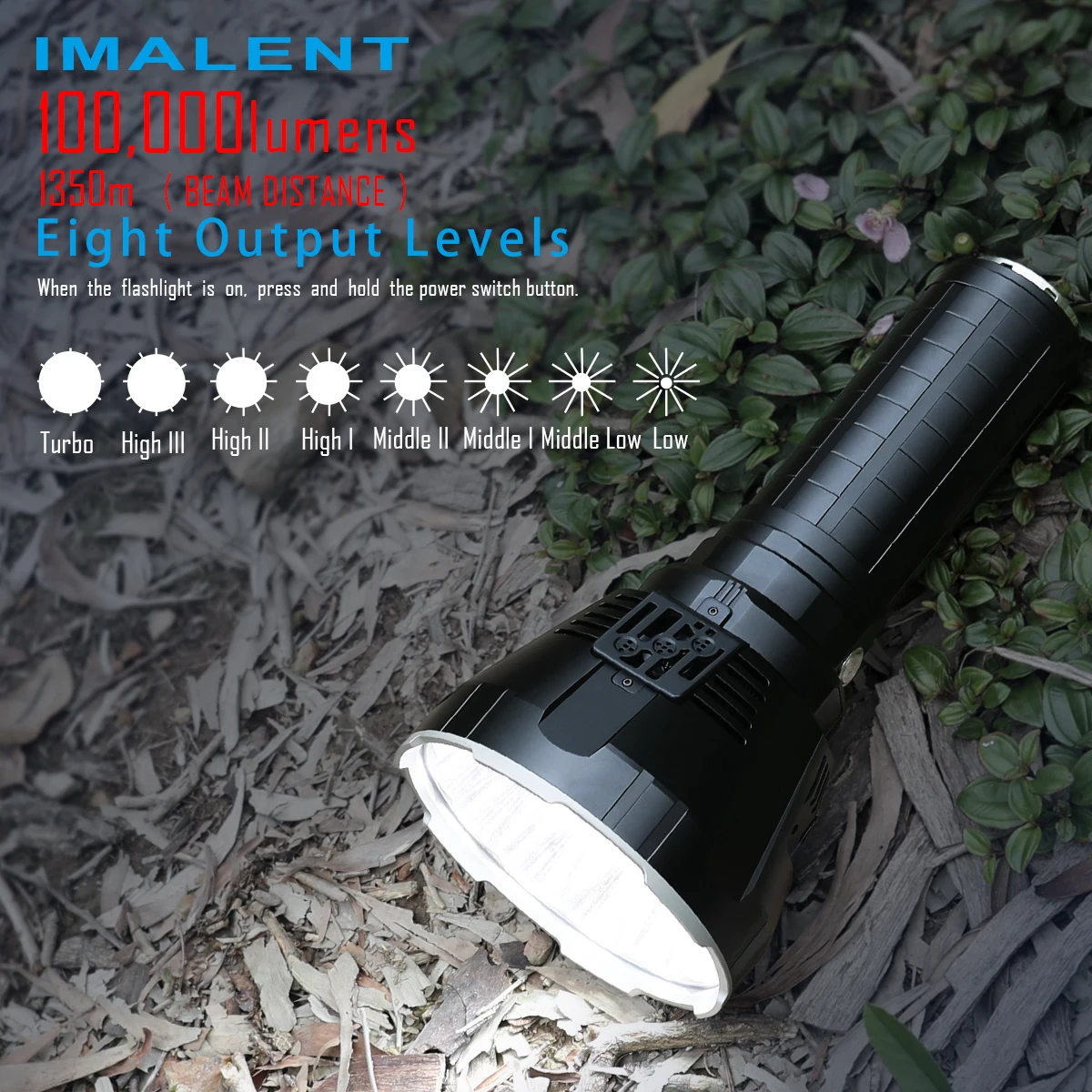 IMALENT MS18 Powerful Flashlight 100000 Lumen CREE XHP70.2 LEDs Handlight, Rechargeable Super Bright Torch for Outdoor Searching