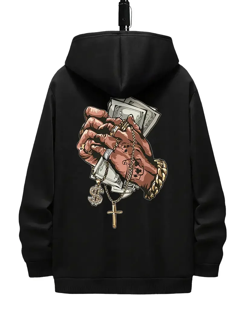 

2024 new men's high-quality hooded sweatshirt, y2k creative printed breathable men's sports street sweatshirt