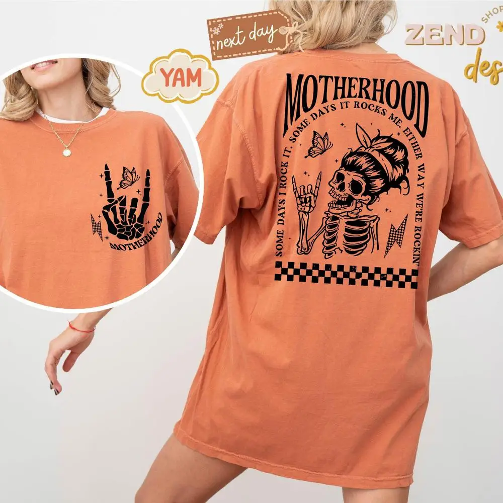 Vrouwen Katoenen T-shirt Moederschap Soms Ik Rock Het Soms Het Rotst Me Shirt Korte Mouw Mode Crop Tops