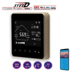 Regulador de calidad del aire para sistema de ventilación del hogar, Monitor de temperatura, humedad, VOC, PM2.5, CO2, WIFI, RS485, 0-10V, Control proporcional