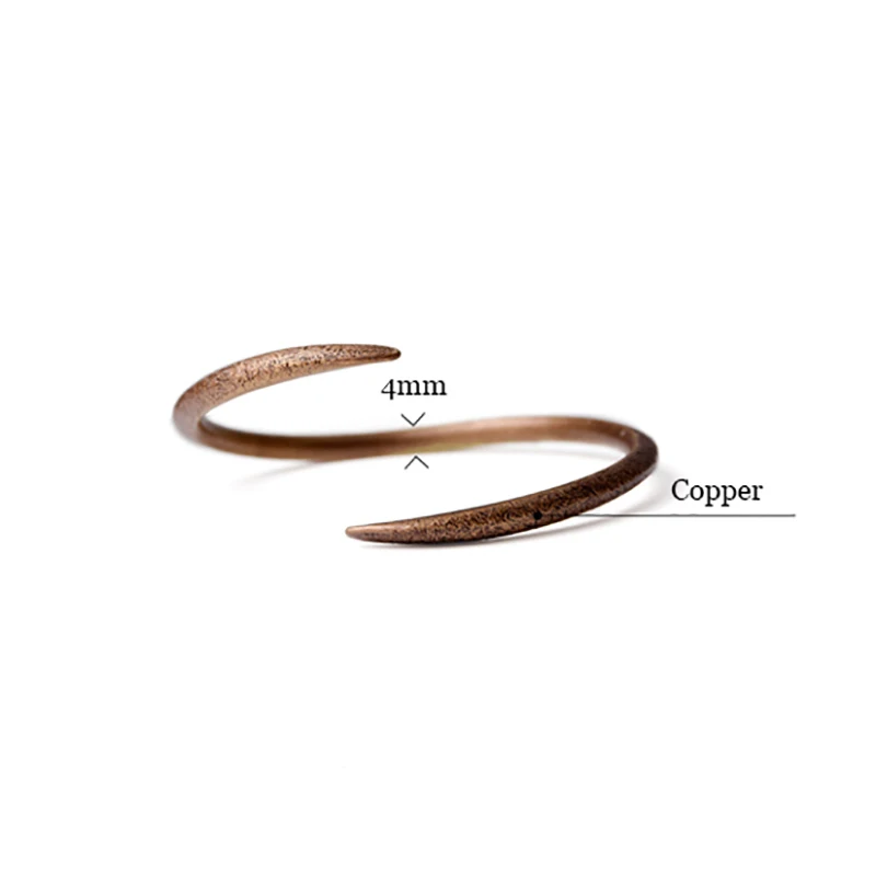 Hand Forged Cuff Solid Copper Bracelet Rustic Metal Do Old Punk Bangle Viking Handmade Jewelry Unisex Couple Lover Accessories